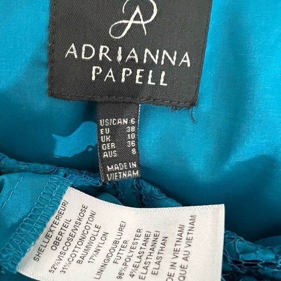 Adrianna Papell size 6 turquoise blue lace overlay dress - Picture 5 of 5